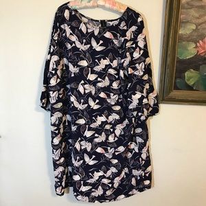 Navy Birds the Word Shift Dress